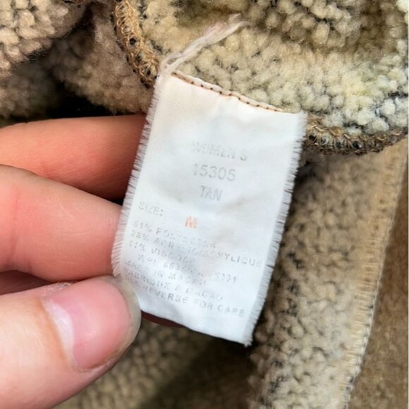 Woolrich Womens Fleece Vest Sweater Medium Tan Sherpa Lined Full Zip Outdoors - Picture 7 of 10